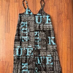 Kauluae Black and Blue Petition Print Jumpsuit